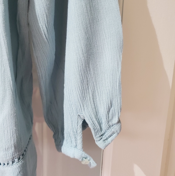 Boho Lace Button Top- Mint- S - Picture 5 of 8